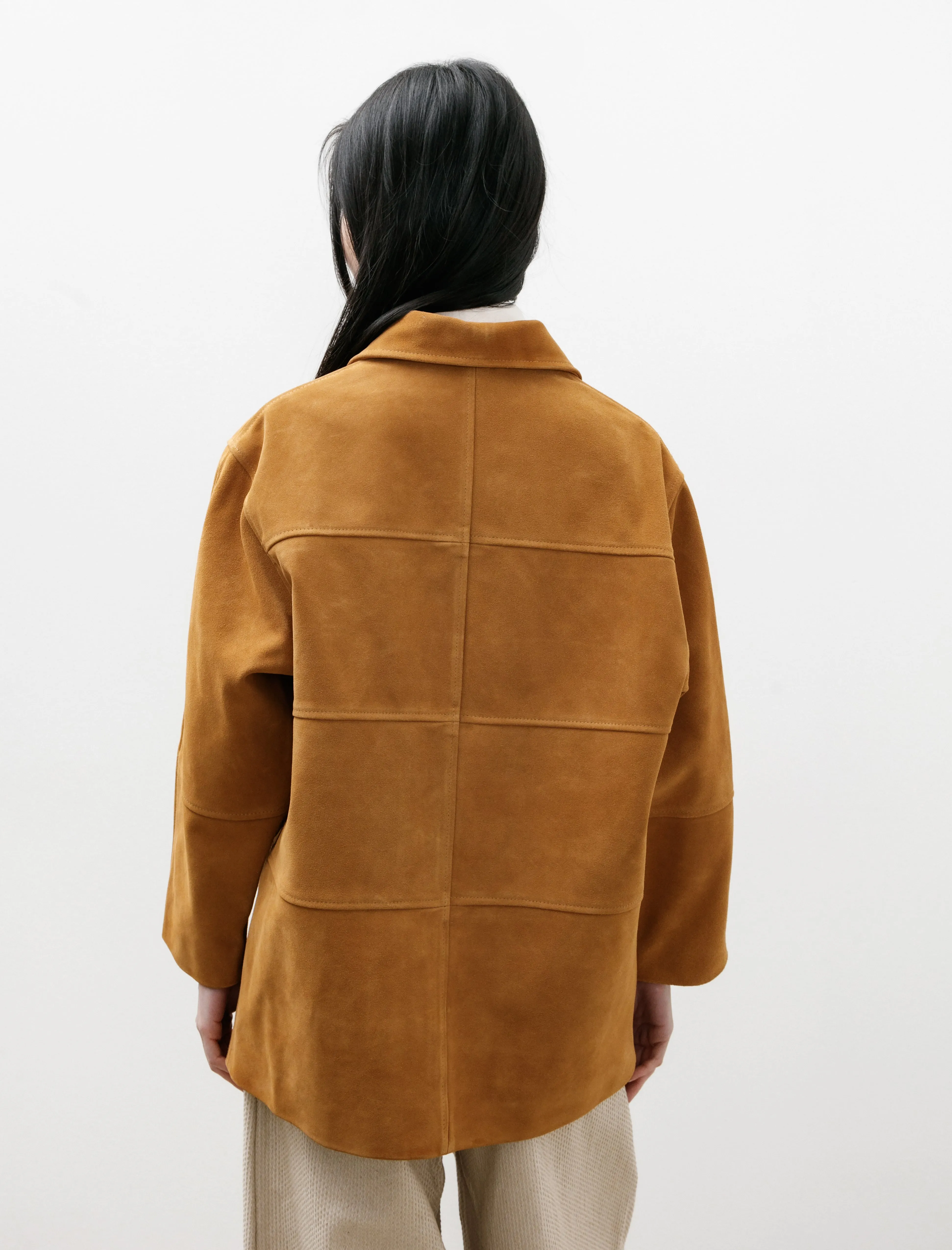 Quinn Jacket Panelled Suede Moroccan Flame