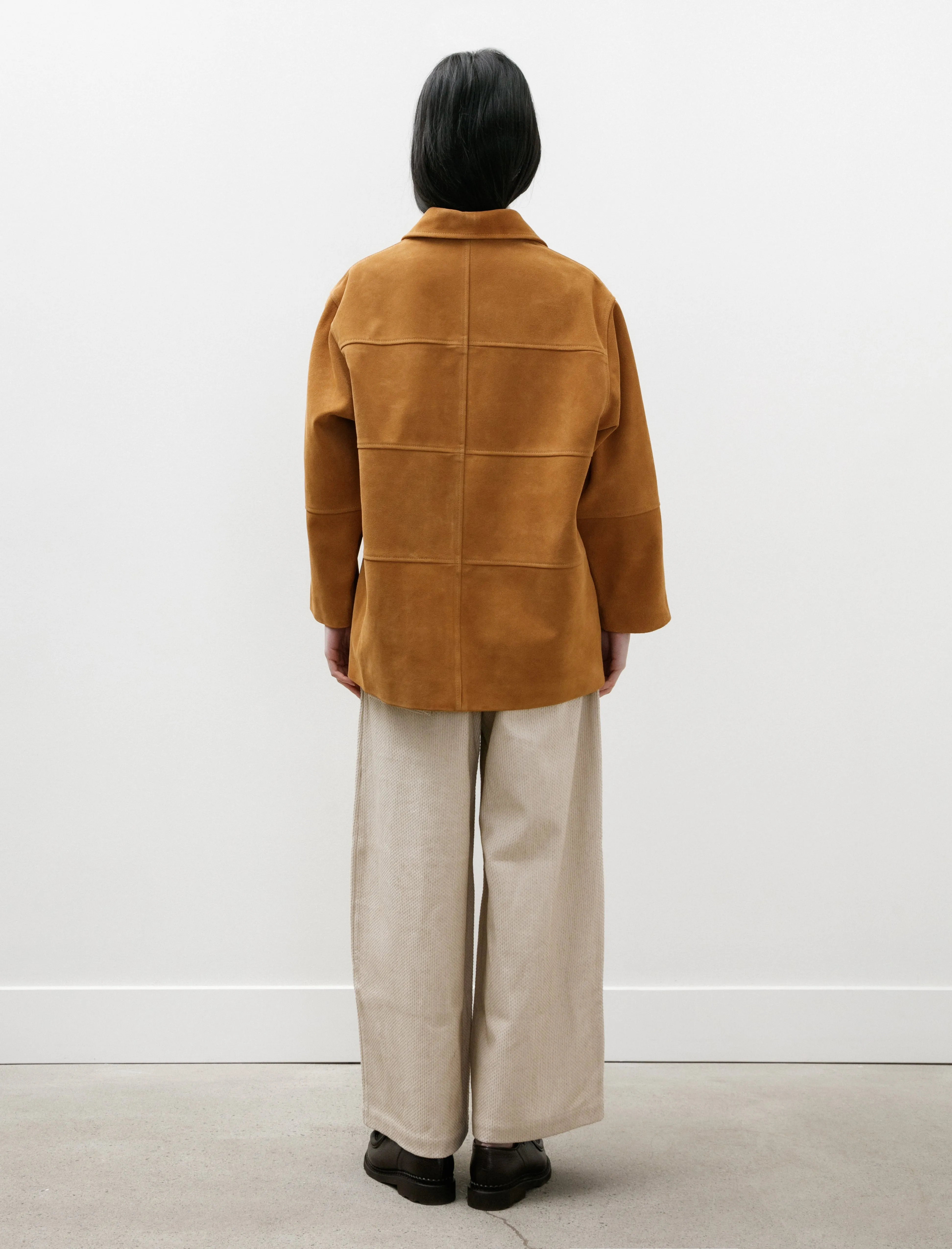 Quinn Jacket Panelled Suede Moroccan Flame