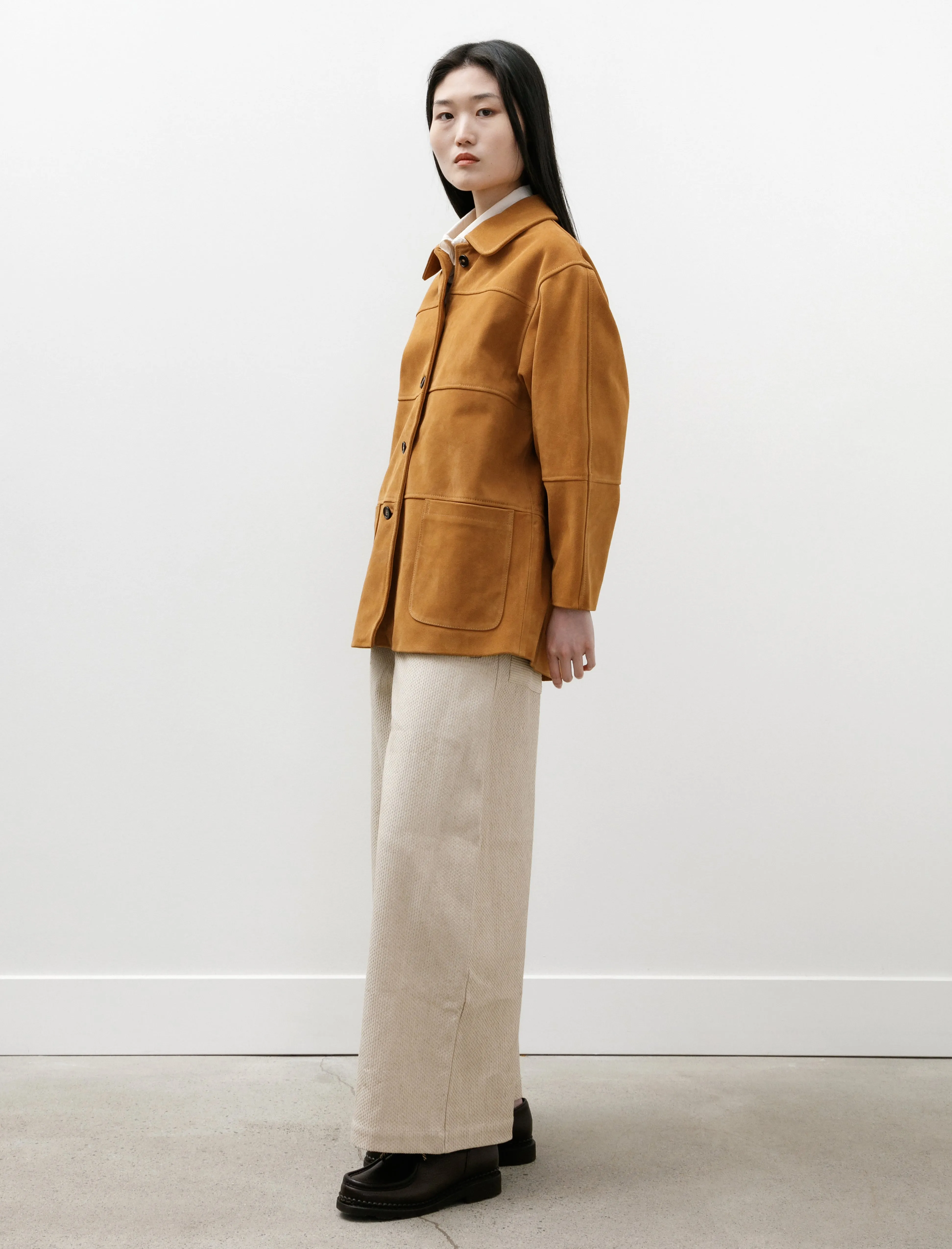 Quinn Jacket Panelled Suede Moroccan Flame