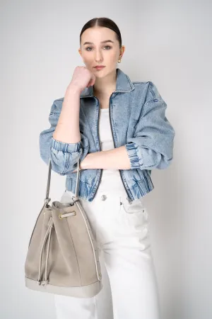 Rag & Bone Featherweight "Lara" Cropped Denim Bomber Jacket