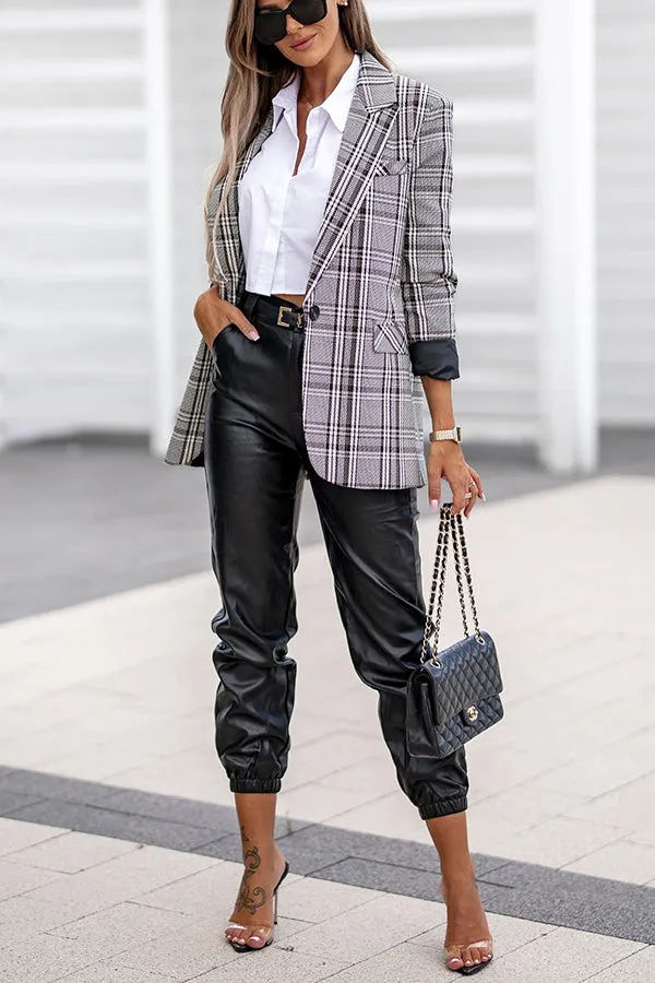 Rule The Day Plaid Lapel Blazer