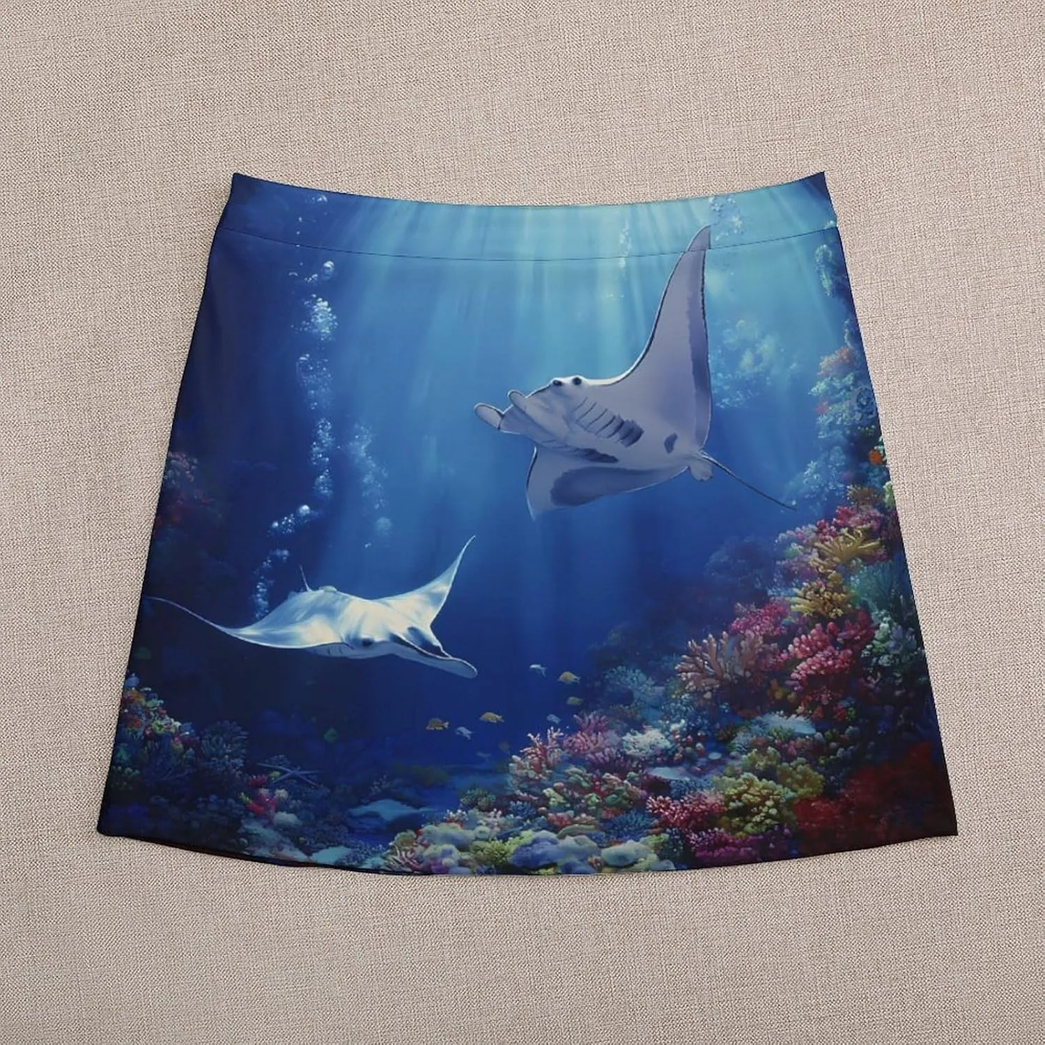 Sea Stingray Print Women's Short Skirts Skort Double Layer Mini A-Line Skirt For Casual Golf Sports