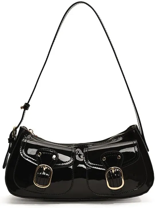 Shoulder Bag for Women Red Purse Patent Leather Handbag Crossbody Y2k Hobo Bag Trendy Shoulder Purse Chic Clutch Bag