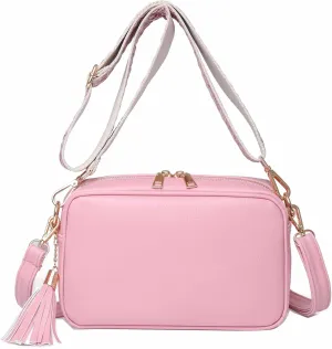 Slim Crossbody Bag with 2 Removable Shoulder Straps for Women Ladies Small Satchel Handbag Fashion Chic PU Leather