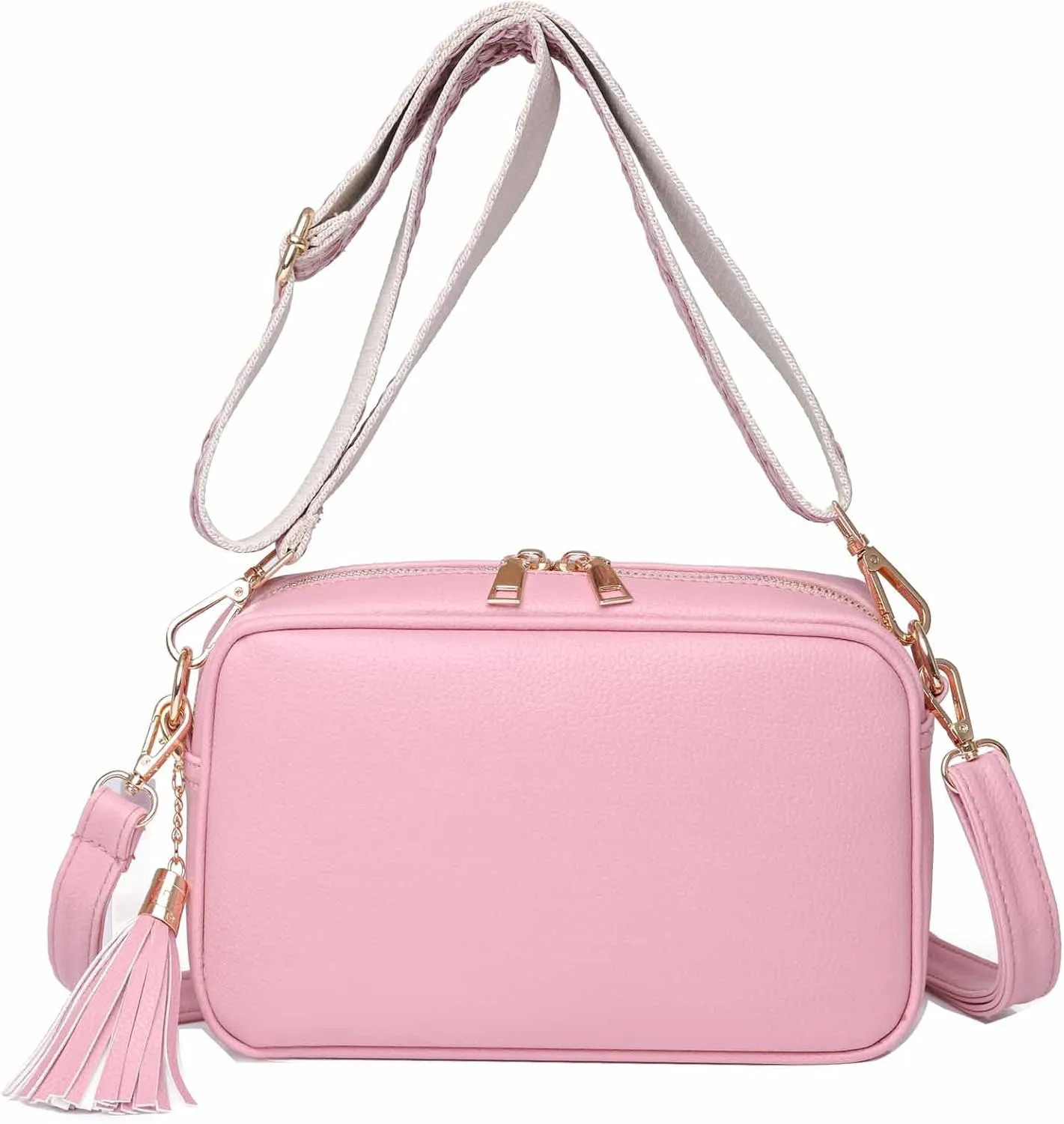 Slim Crossbody Bag with 2 Removable Shoulder Straps for Women Ladies Small Satchel Handbag Fashion Chic PU Leather