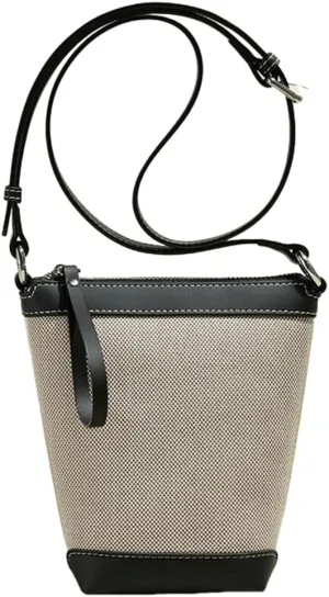 Small Bucket Bag Canvas Crossbody Handbag for Women Chic Small Satchel Hobo Tote Bag Canvas Shoulder Purse Summer Beach Purse