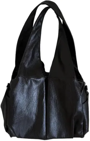 Soft PU Leather Multiple Pockets Shoulder Bag for Women, Chic Large Hobo Purse Tote Ladies Lightweight Pocketbook Handbag