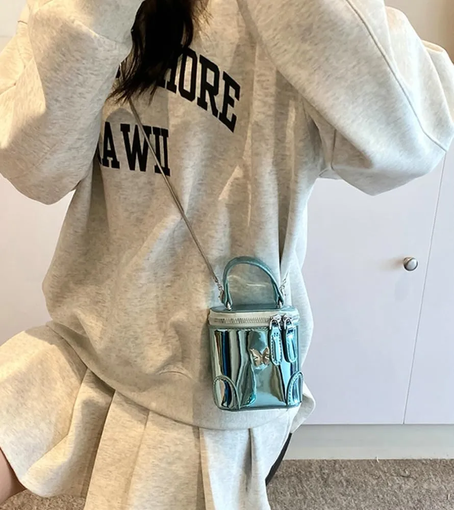 Solid Color Shoulder Handbag for Women, Cute Handbag Mini Purse, Chic Bucket Bag, Highlight Crossbody Bag with Zipper