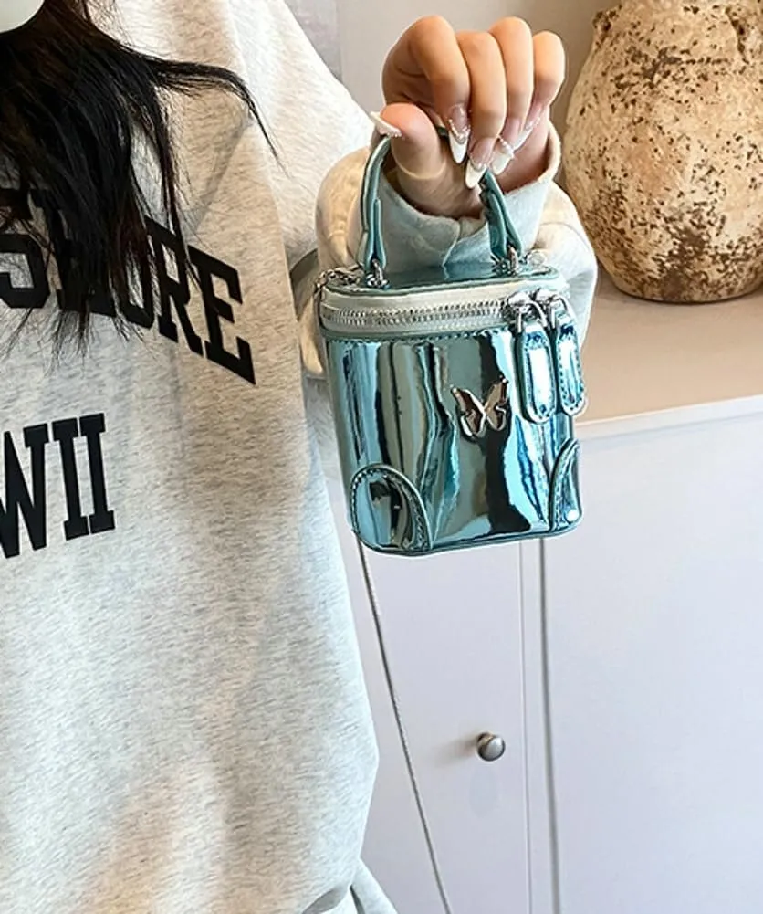 Solid Color Shoulder Handbag for Women, Cute Handbag Mini Purse, Chic Bucket Bag, Highlight Crossbody Bag with Zipper