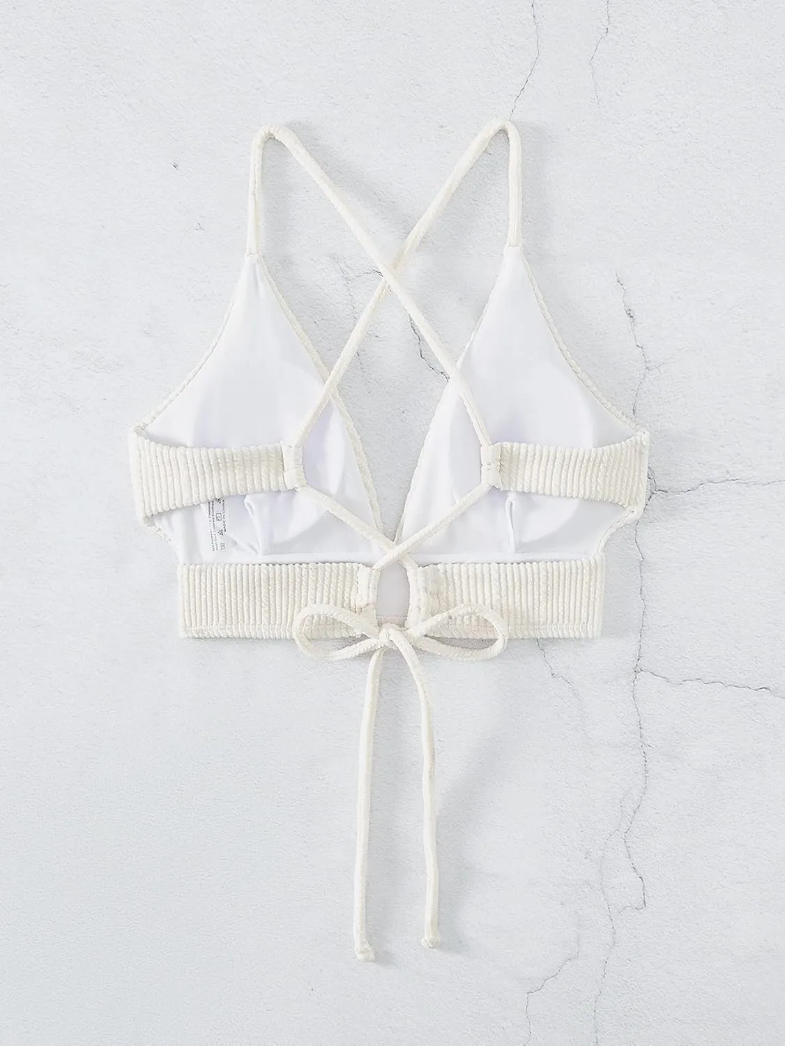SOLY HUX Women's Criss Cross Back Bathing Suits Top Push Up Bikini Swimsuit Tops Only