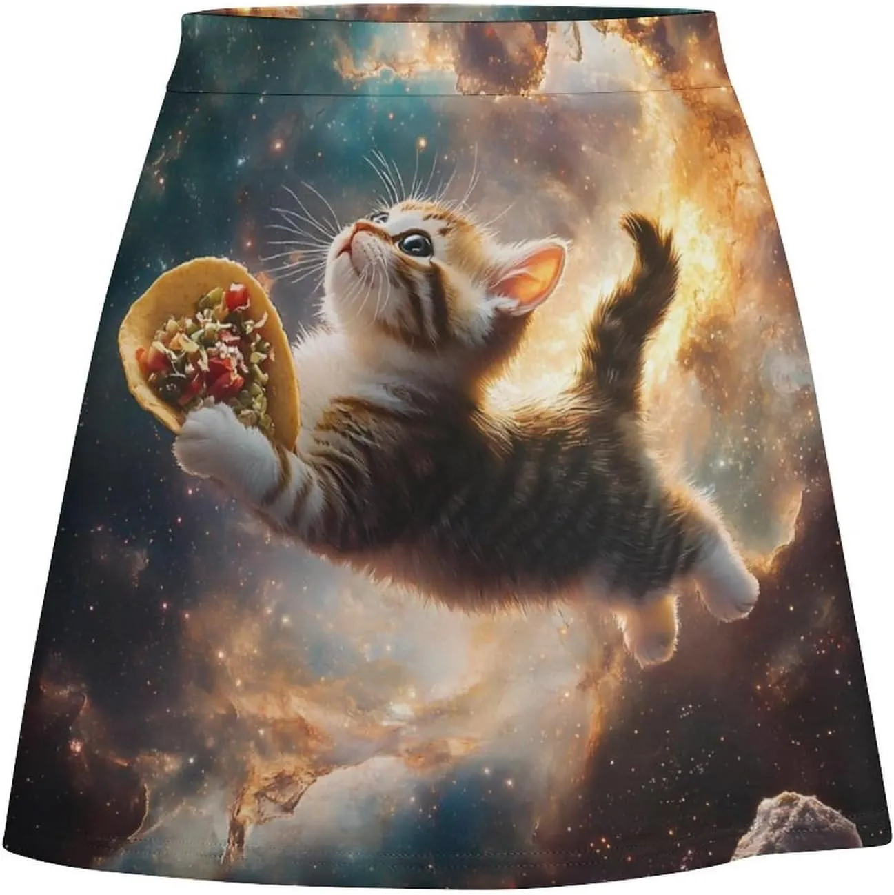 Spaces Taco Cat Women's Short Skirts Skort Double Layer Mini A-Line Skirt For Casual Golf Sports