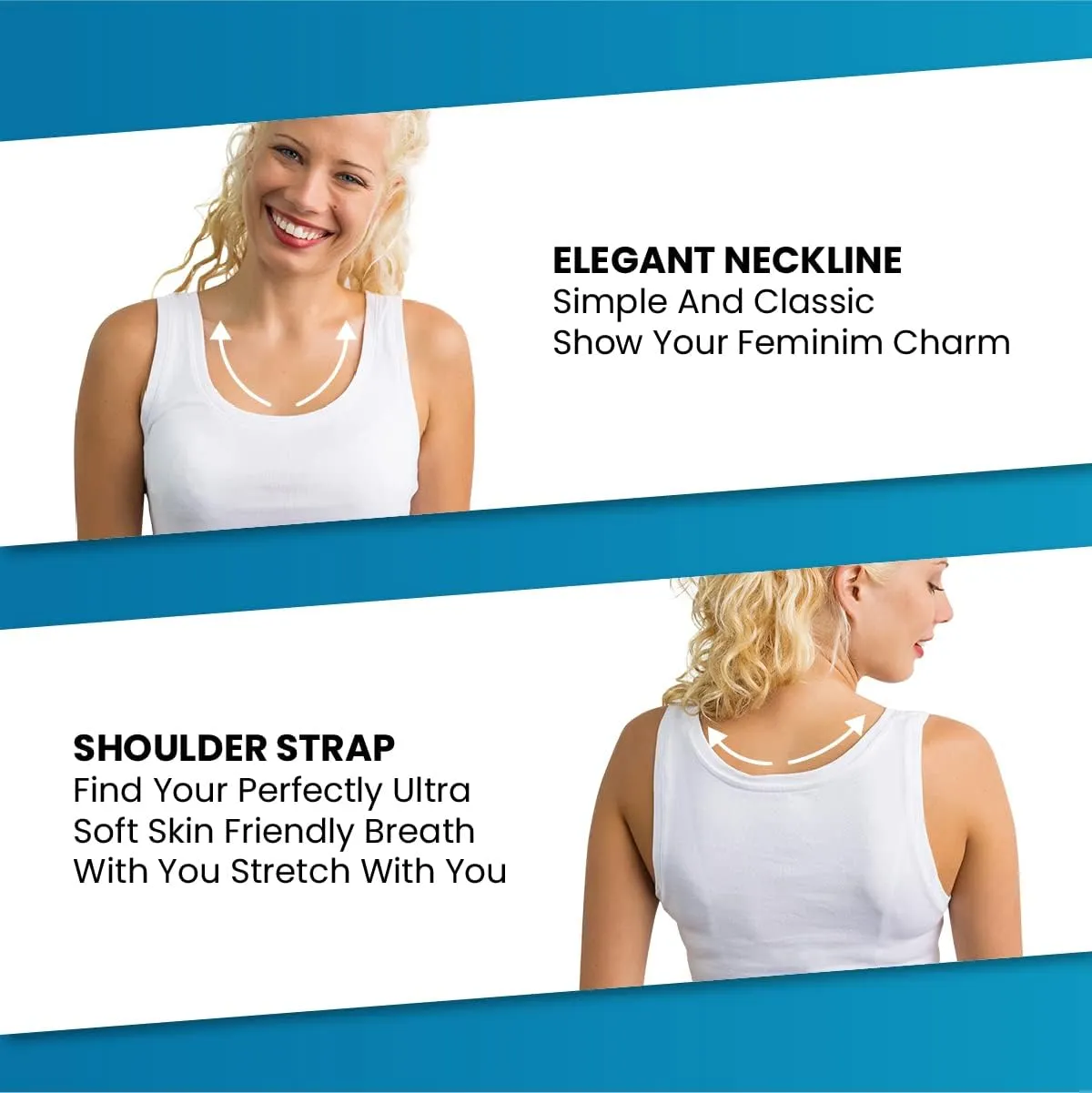 Studio 3 12 Pieces Pack Women's Ribbed 100% Cotton Tank Tops-Assorted Color