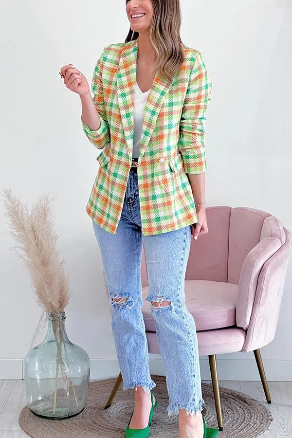 Sunrise In Your Eyes Multi Plaid Blazer
