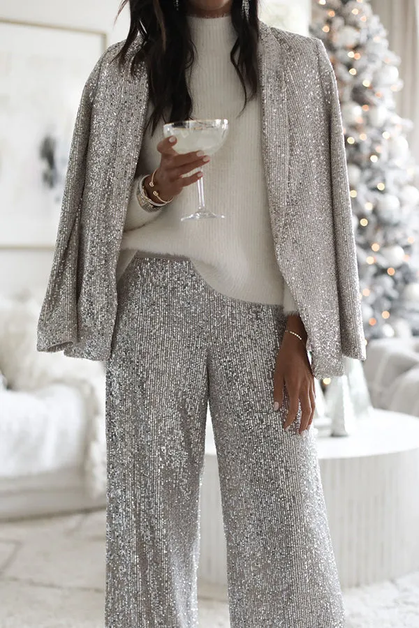 SUSAN - SEQUIN LAPEL PARTY LOOSE SET