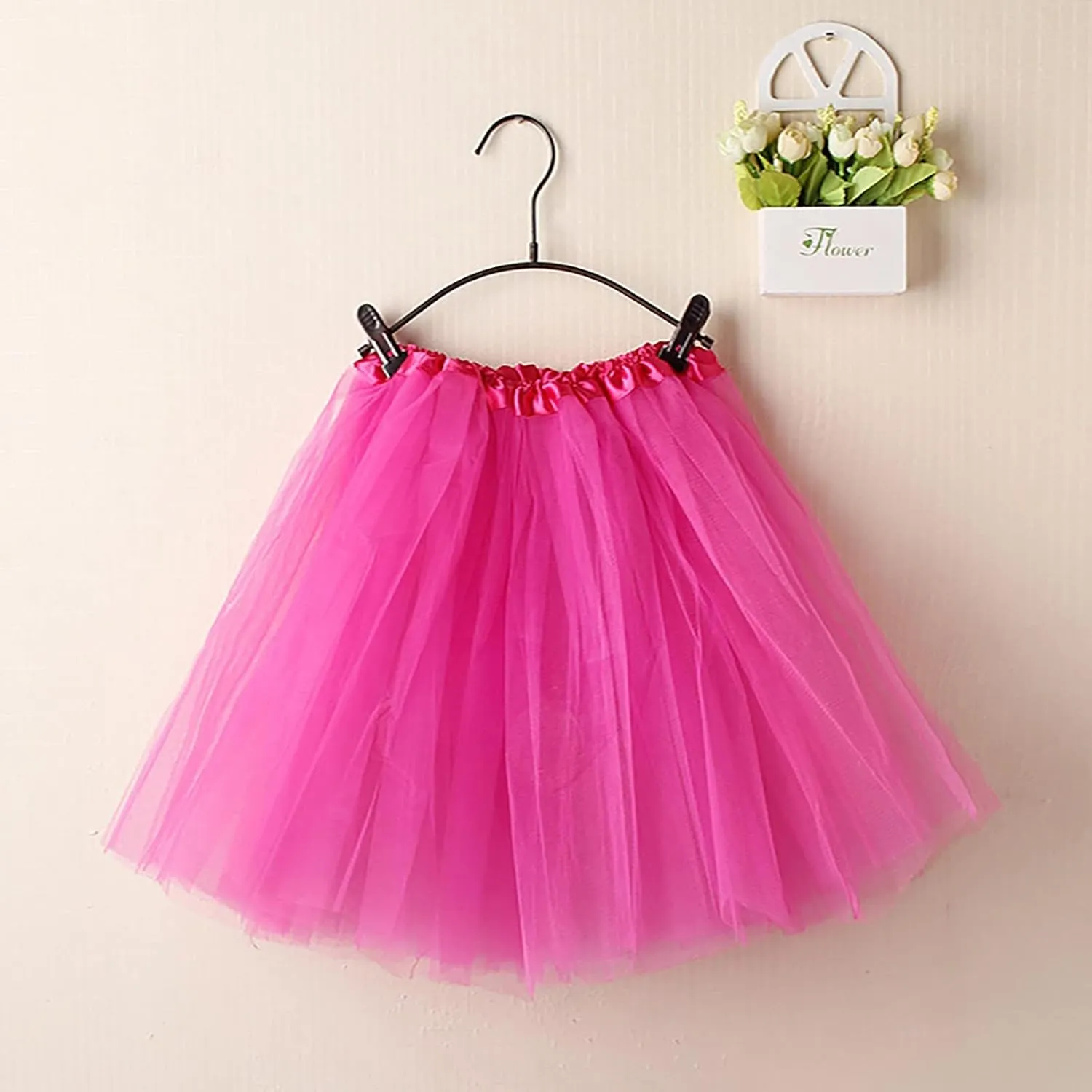 Tulle Skirts for Women Ladies High Elastic Waist Pleated Tutu Skirt Fashion Solid Color Layered Pleated Dance Skirt