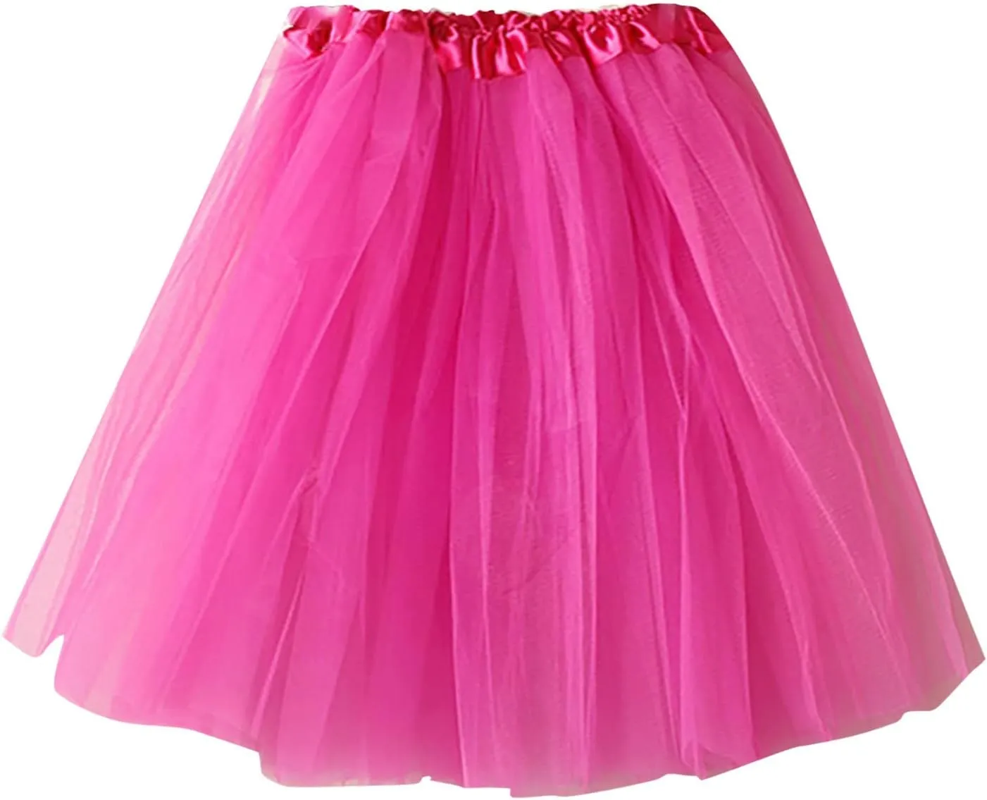 Tulle Skirts for Women Ladies High Elastic Waist Pleated Tutu Skirt Fashion Solid Color Layered Pleated Dance Skirt
