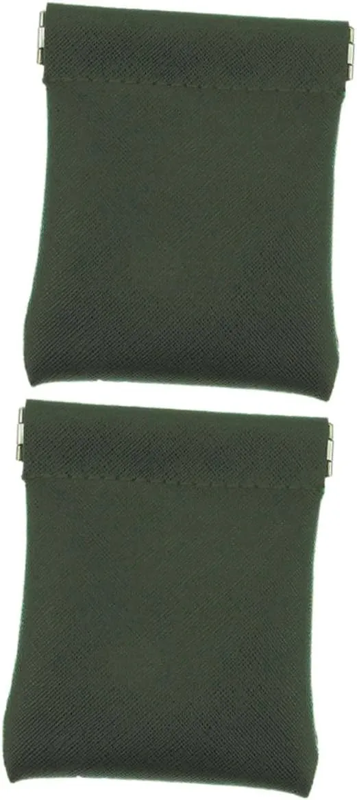 VALICLUD Mini Coin Pouch Change Holder 2pcs Leather Coin Purse Clip Chic Wallet Portable Change Wallet for Cash and Cards