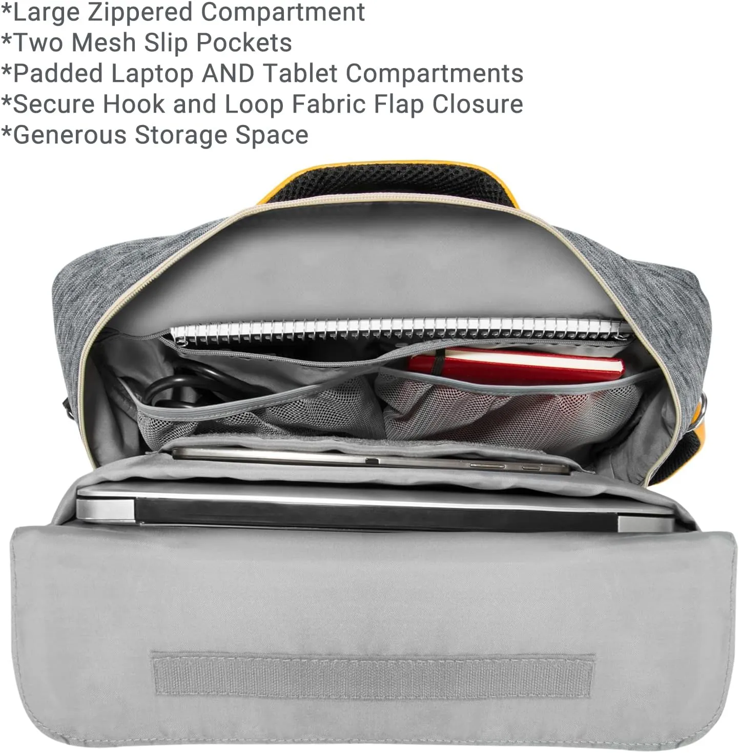 Vangoddy Slate 3-in-1 Universal 13.3 13-inch Covertible Laptop Messenger Shoulder Bag (Grey)
