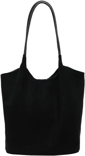 Vintage Chic Suede Tote Bag Large Capacity Hobo Bag Slouchy Underarm Bag Shoulder Handbag Satchel Purse for Women Girls