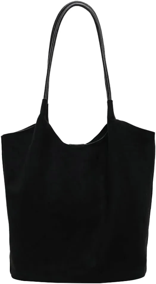 Vintage Chic Suede Tote Bag Large Capacity Hobo Bag Slouchy Underarm Bag Shoulder Handbag Satchel Purse for Women Girls