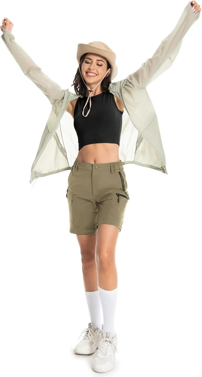 Wespornow Women's-Hiking-Pants Convertible-Zip-Off-Quick-Dry-Pants for Cargo, Camping, Travel, Outdoor, Fishing, Safari