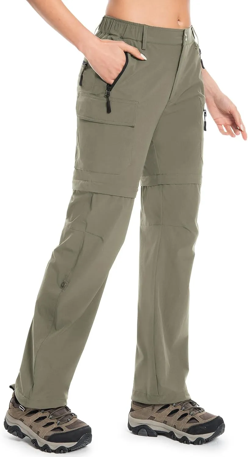 Wespornow Women's-Hiking-Pants Convertible-Zip-Off-Quick-Dry-Pants for Cargo, Camping, Travel, Outdoor, Fishing, Safari