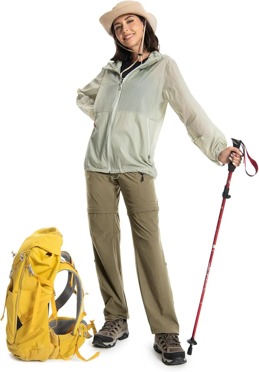 Wespornow Women's-Hiking-Pants Convertible-Zip-Off-Quick-Dry-Pants for Cargo, Camping, Travel, Outdoor, Fishing, Safari