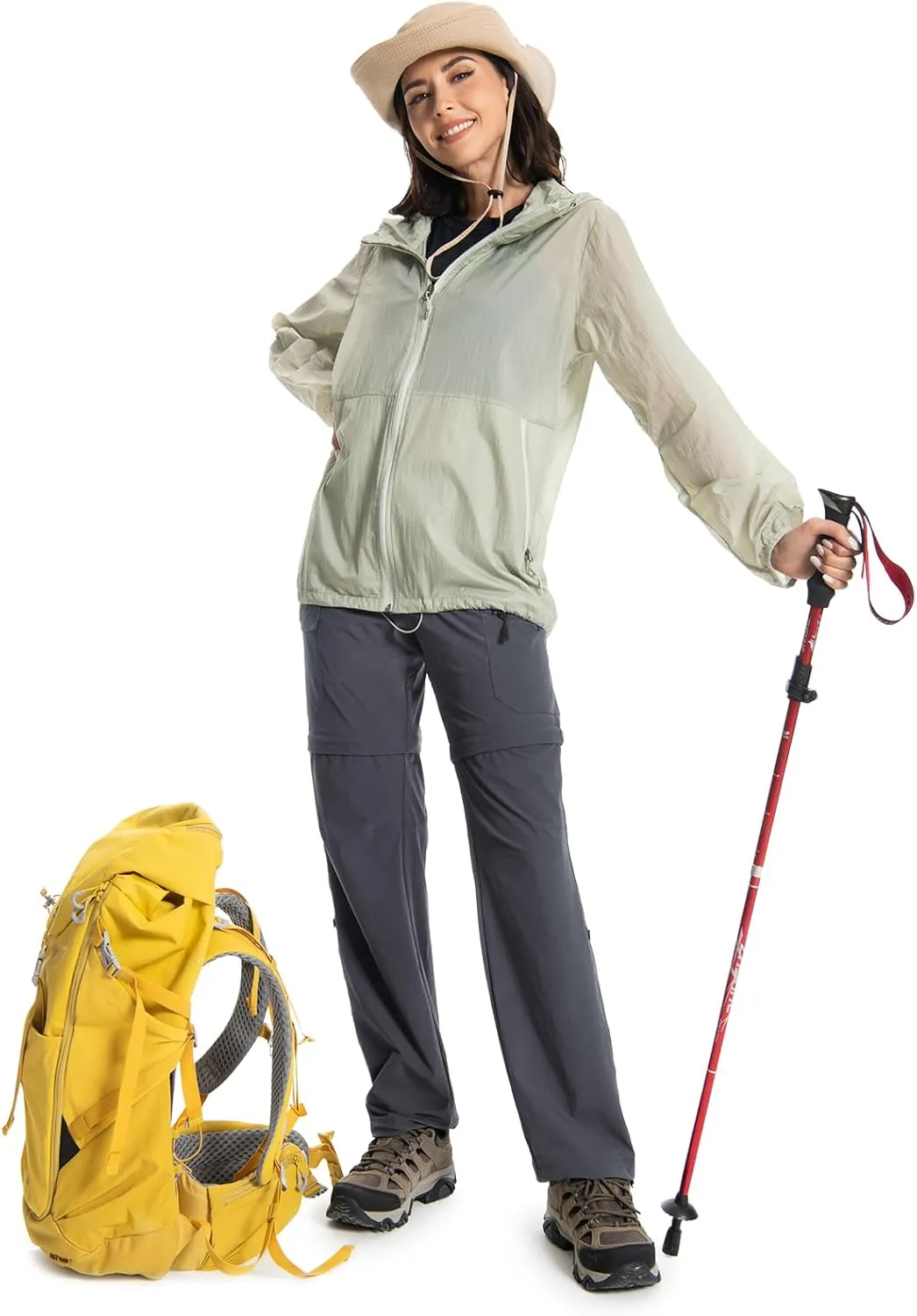 Wespornow Women's-Hiking-Pants Convertible-Zip-Off-Quick-Dry-Pants for Cargo, Camping, Travel, Outdoor, Fishing, Safari