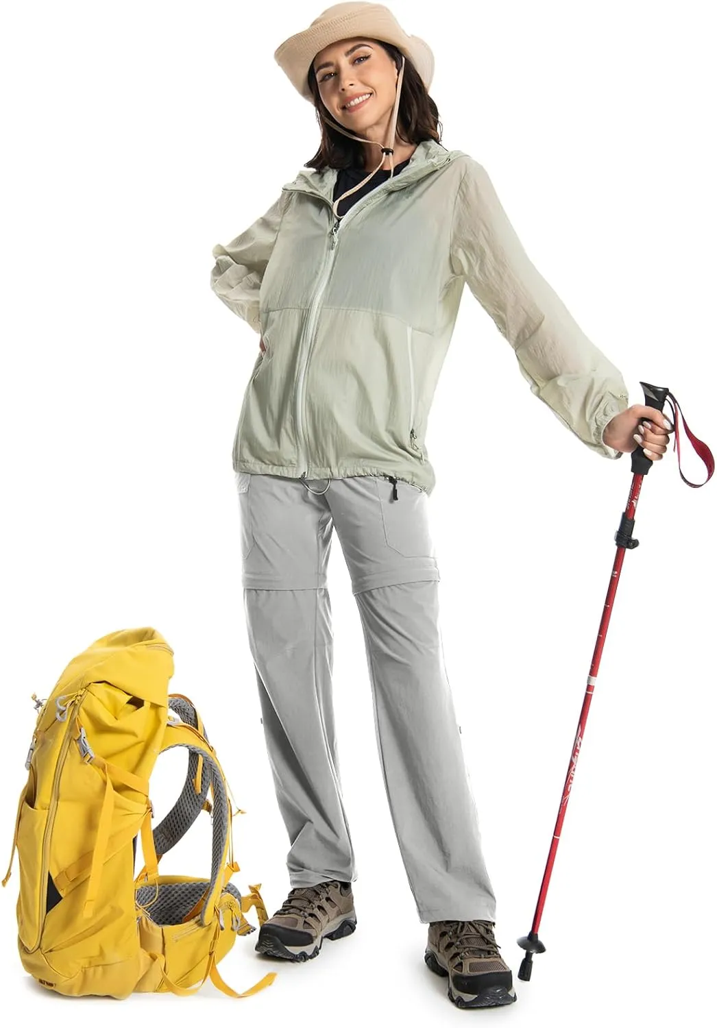 Wespornow Women's-Hiking-Pants Convertible-Zip-Off-Quick-Dry-Pants for Cargo, Camping, Travel, Outdoor, Fishing, Safari