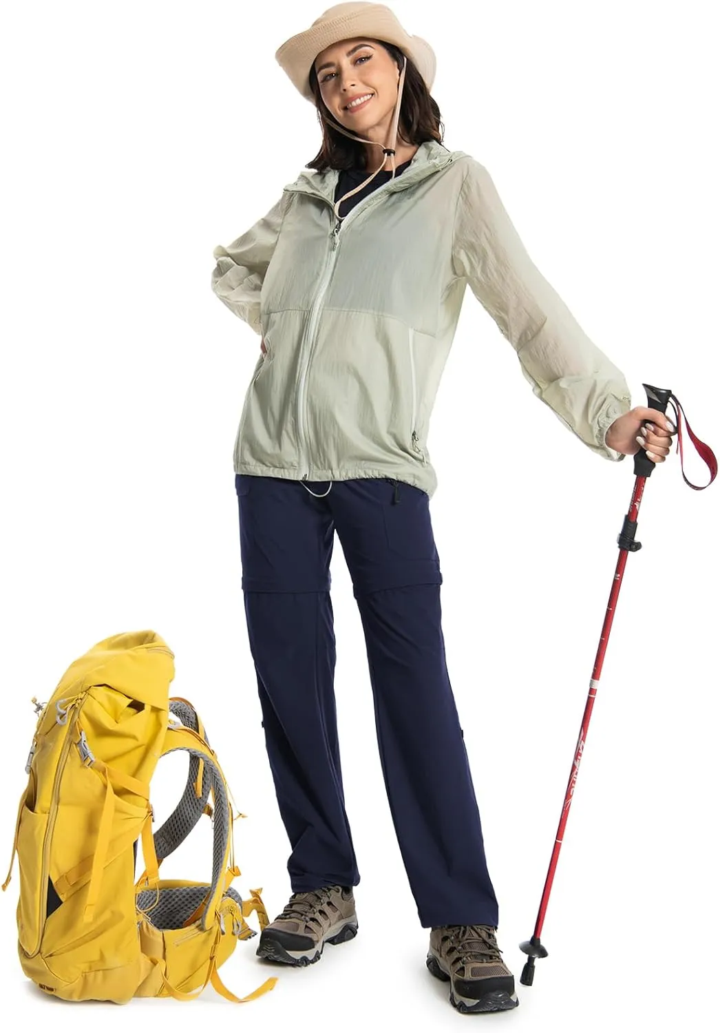 Wespornow Women's-Hiking-Pants Convertible-Zip-Off-Quick-Dry-Pants for Cargo, Camping, Travel, Outdoor, Fishing, Safari