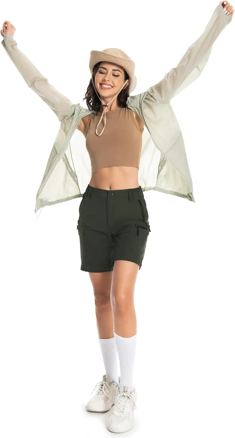 Wespornow Women's-Hiking-Pants Convertible-Zip-Off-Quick-Dry-Pants for Cargo, Camping, Travel, Outdoor, Fishing, Safari