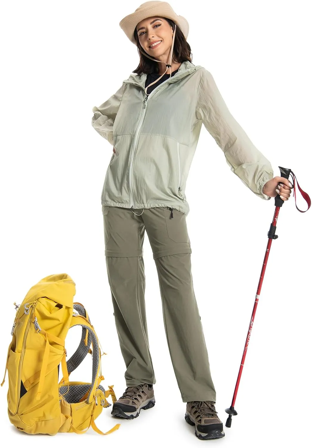 Wespornow Women's-Hiking-Pants Convertible-Zip-Off-Quick-Dry-Pants for Cargo, Camping, Travel, Outdoor, Fishing, Safari
