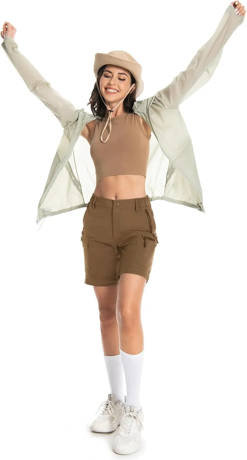 Wespornow Women's-Hiking-Pants Convertible-Zip-Off-Quick-Dry-Pants for Cargo, Camping, Travel, Outdoor, Fishing, Safari