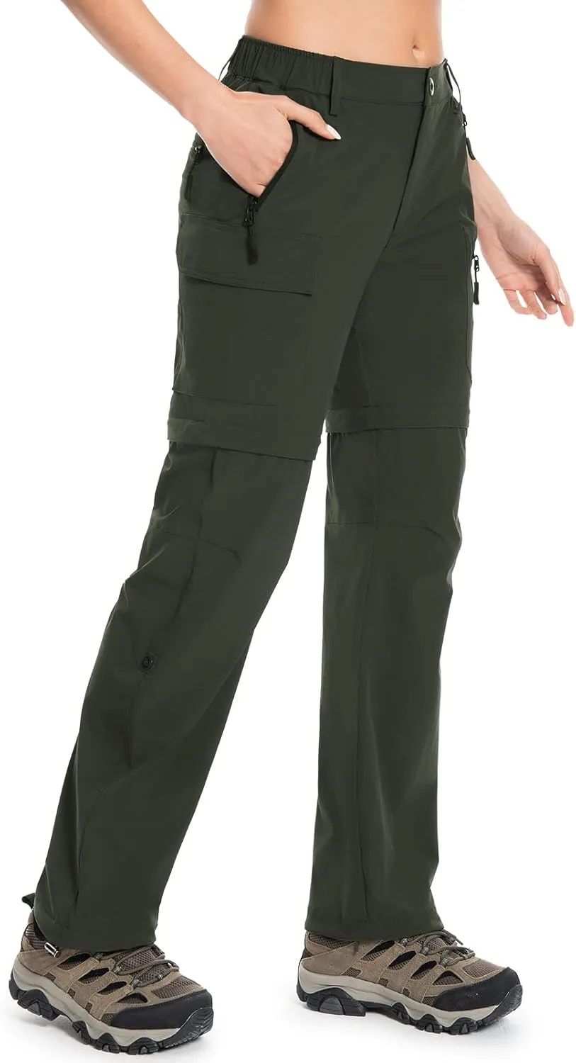 Wespornow Women's-Hiking-Pants Convertible-Zip-Off-Quick-Dry-Pants for Cargo, Camping, Travel, Outdoor, Fishing, Safari