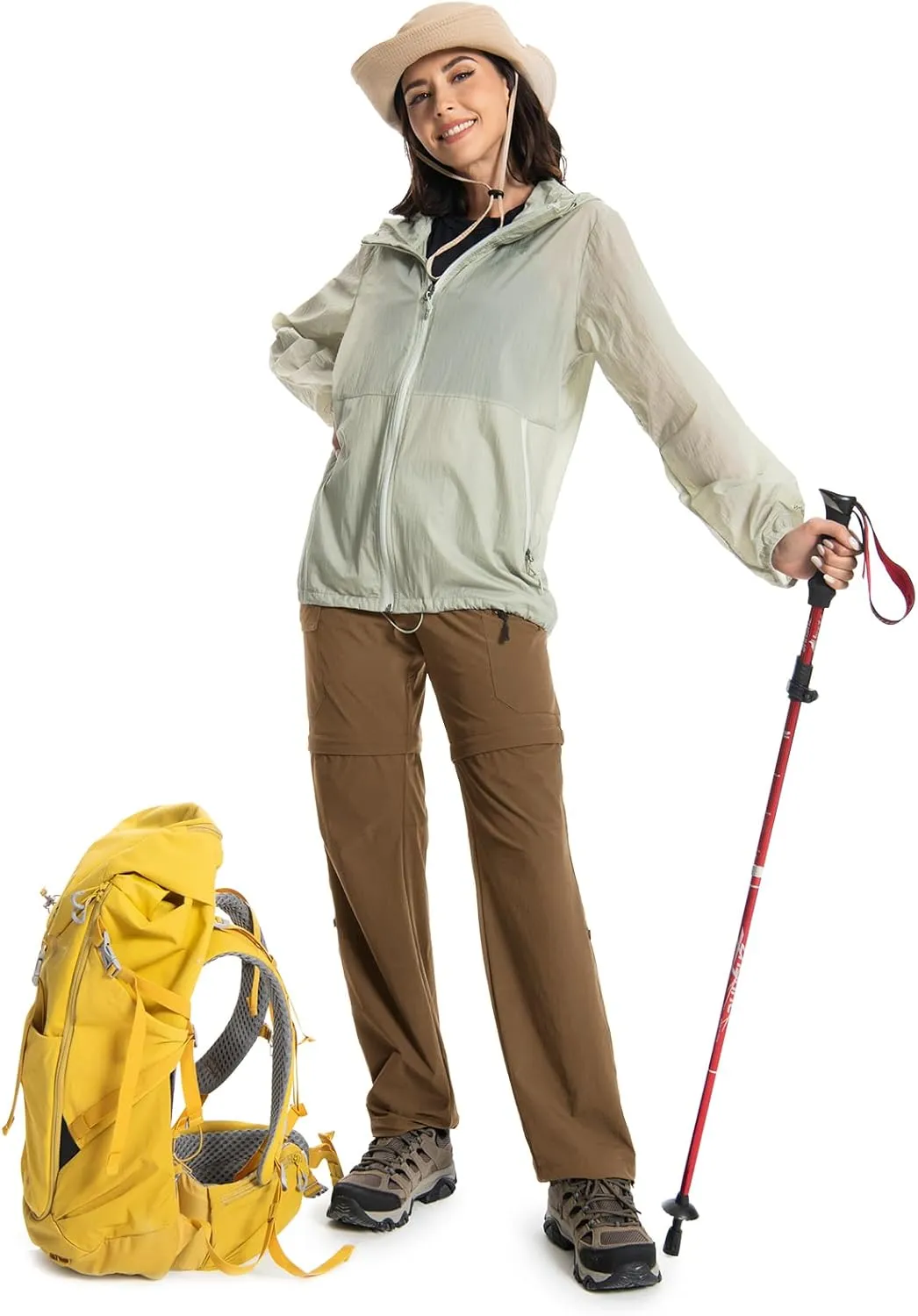 Wespornow Women's-Hiking-Pants Convertible-Zip-Off-Quick-Dry-Pants for Cargo, Camping, Travel, Outdoor, Fishing, Safari