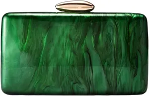 Women Acrylic Clutch Square Box Purse Metal Crossbody Bag Glitter Chic Marble Evening Clutch for Wedding Party Prom