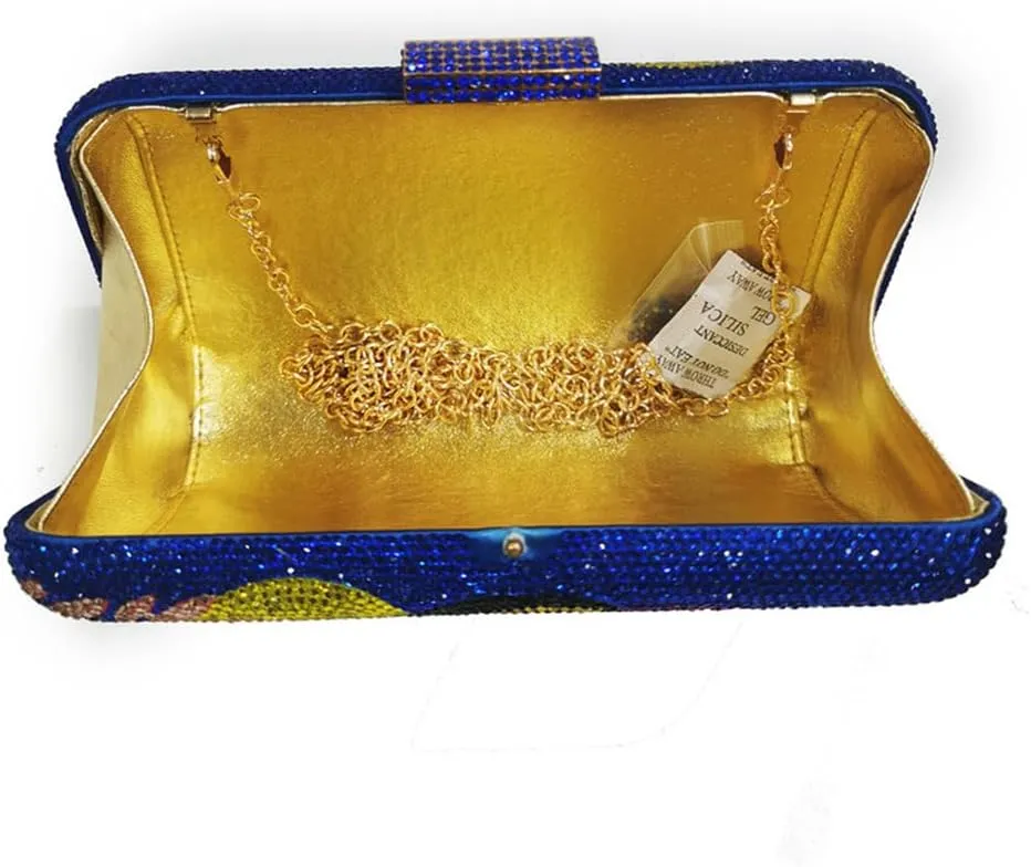 Women Chic Rhinestone Purse Toucan Bird Evening Bag Diamonds Clutch Metal Chain Shoulder Bag for Wedding Prom Party