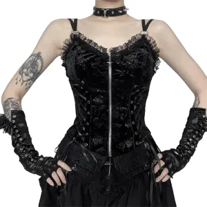 Women Gothic Crop Tank Top Sleeveless Camisole Tops Y2K Grunge Blouse Cami Shirt