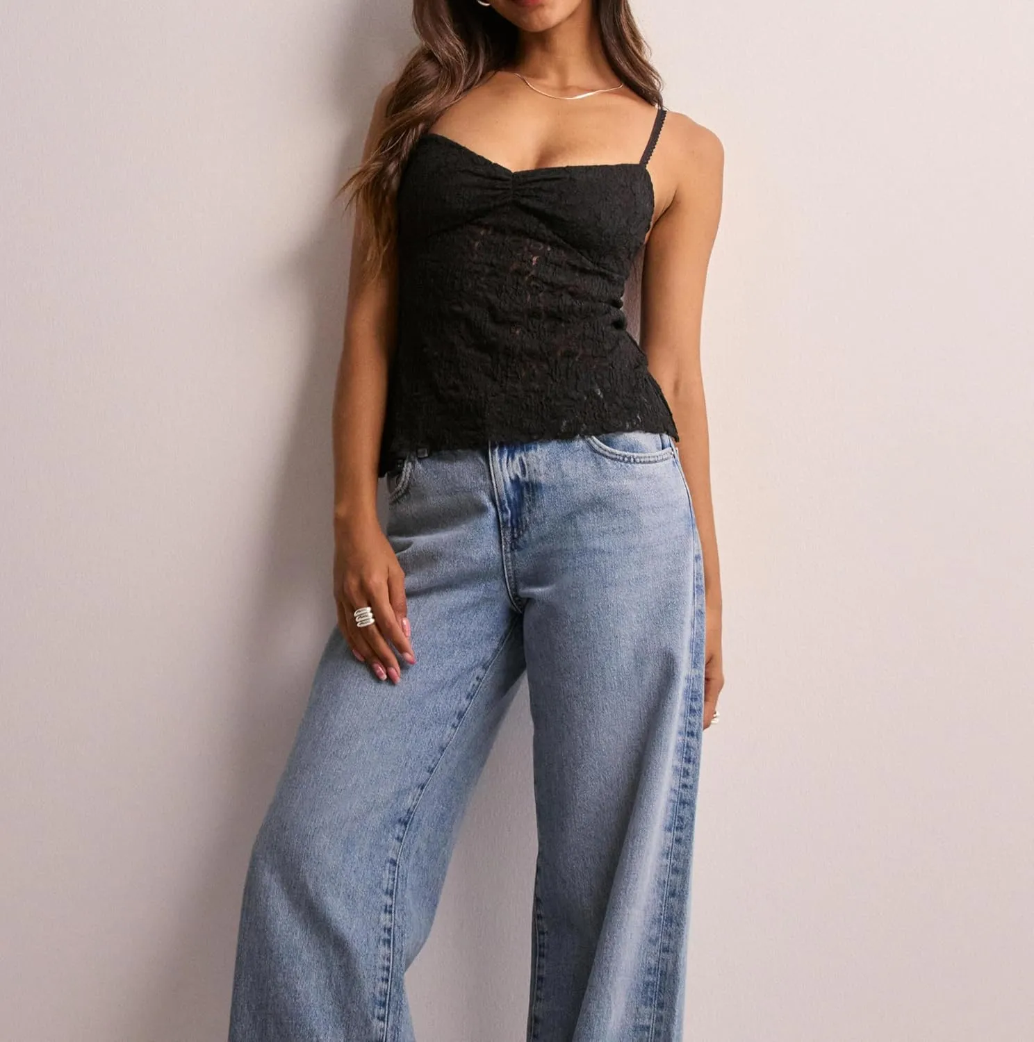 Women Y2k Floral Lace Tank Top Square Neck Ruffle Lace Camisole Fairycore Sleeveless Backless Going Out Tops