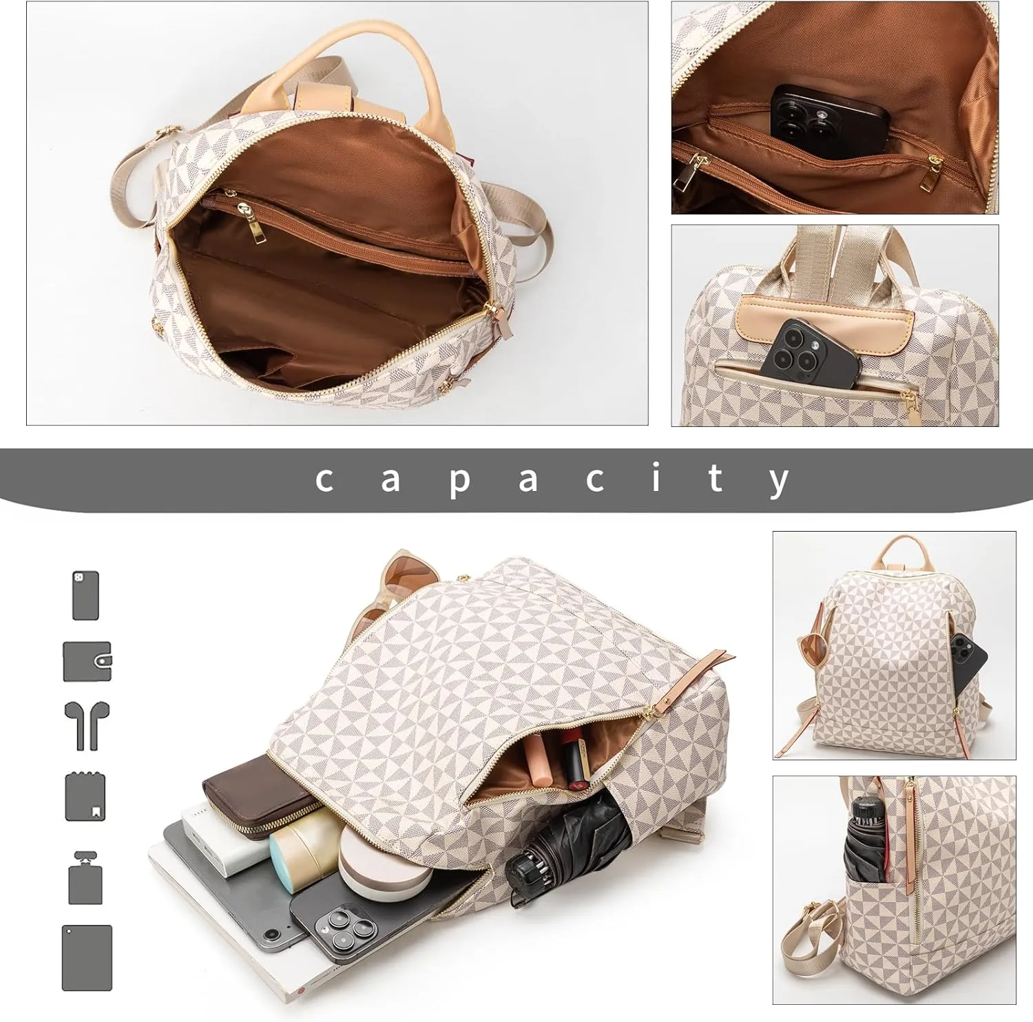 Womens Backpack Purse Leather Anti-theft Large Fashion Designer Travel Backpack Bag Men's Backpack Shoulder Bags