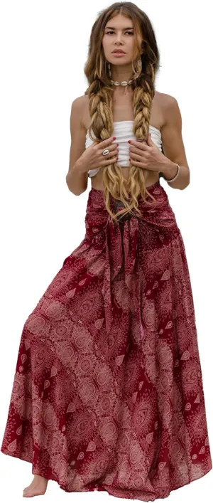 Womens Boho Maxi Long Skirt & Dress  2-in-1 Convertible Mandala Floral Hippie Outfit  Summer Beachwear, Fair Trade