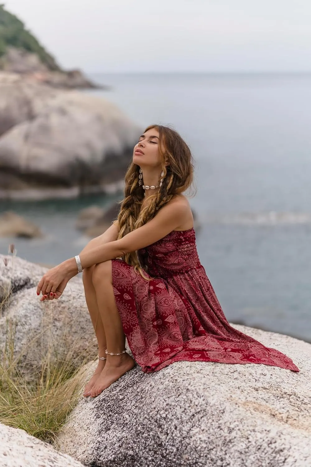 Womens Boho Maxi Long Skirt & Dress  2-in-1 Convertible Mandala Floral Hippie Outfit  Summer Beachwear, Fair Trade