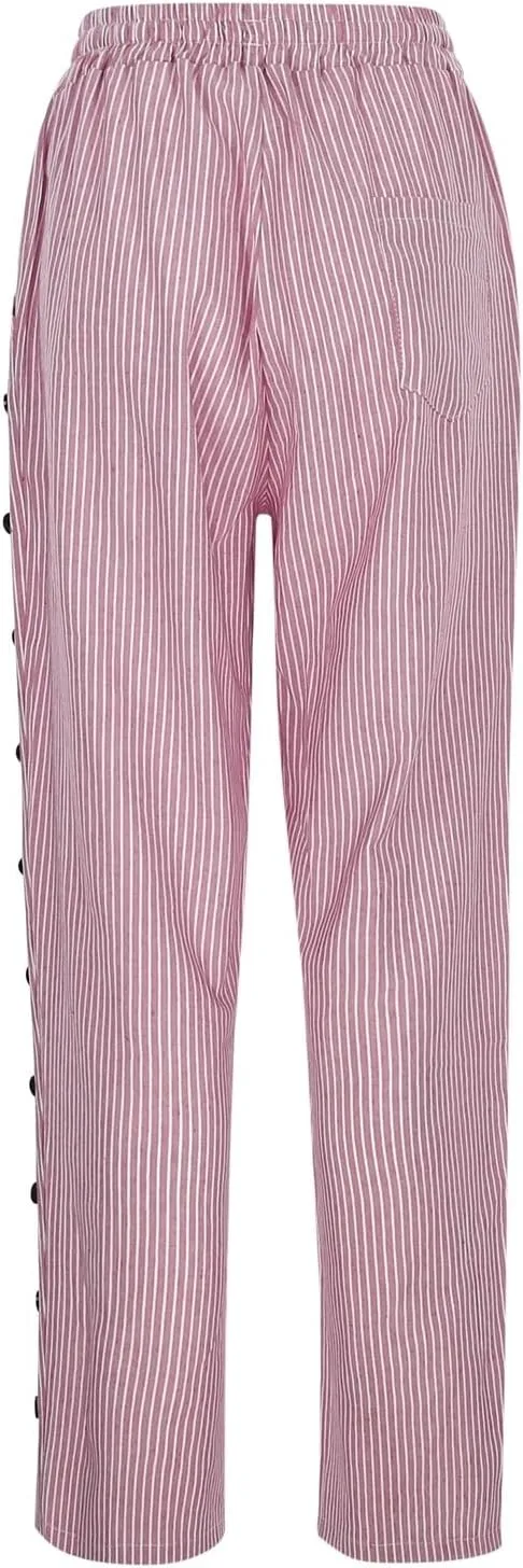 Womens Cotton Linen Pants Casual Drawstring Capri Linen Pants for Women White