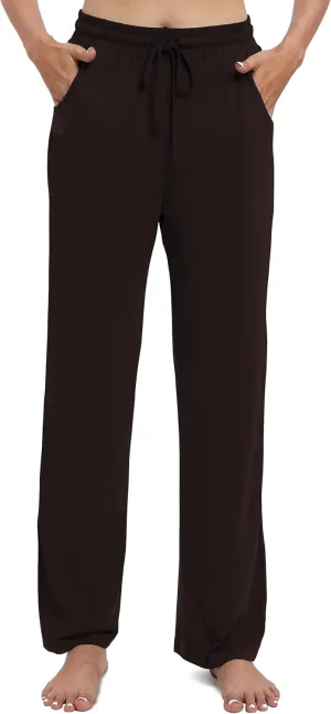 Women's Drawstring Casual Pants Stretchy High Waisted Loose Straight Leg Pants Jogger Trousers with Pockets