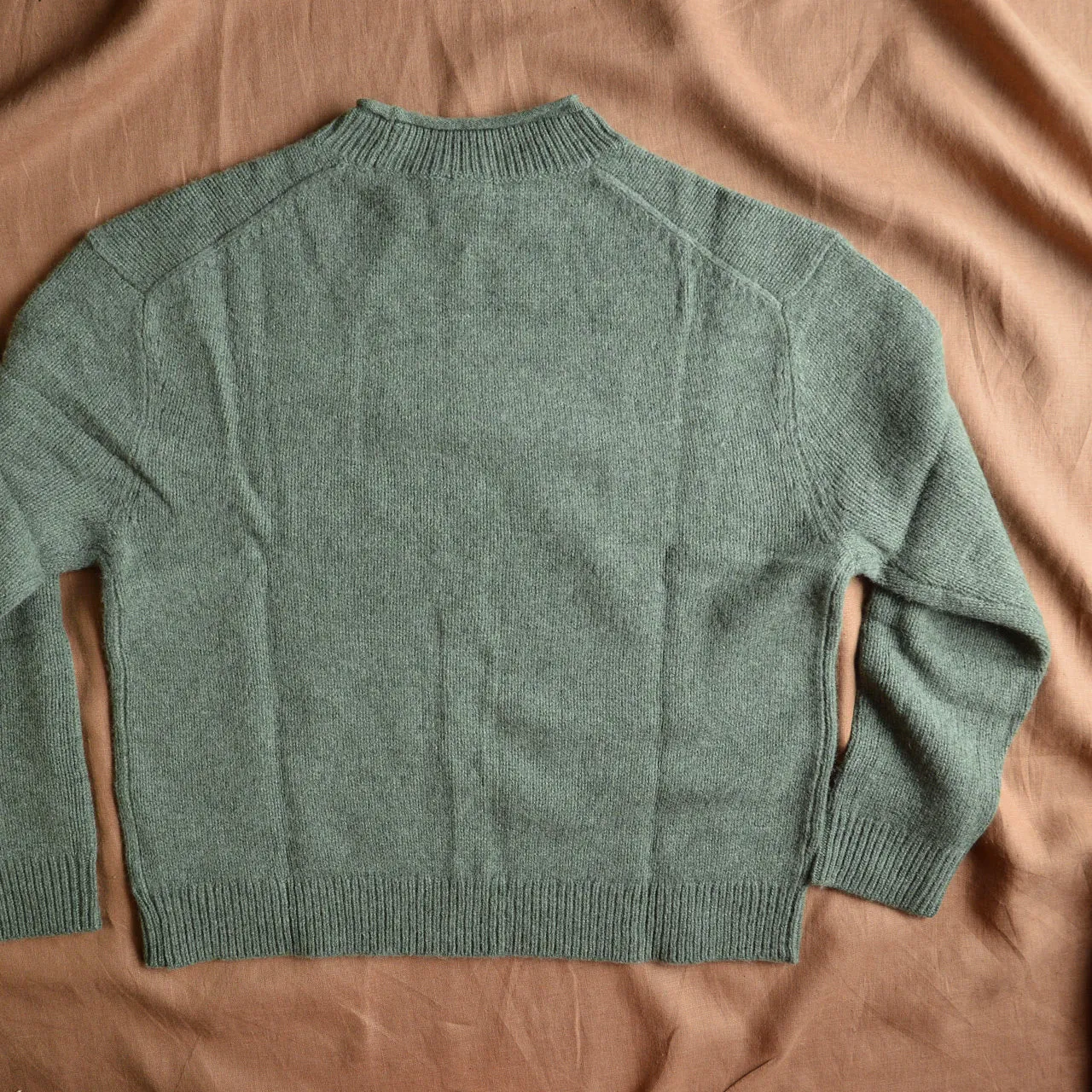 Women's Lambswool Sweater - Moss Melange AW23 (S) *Last One!