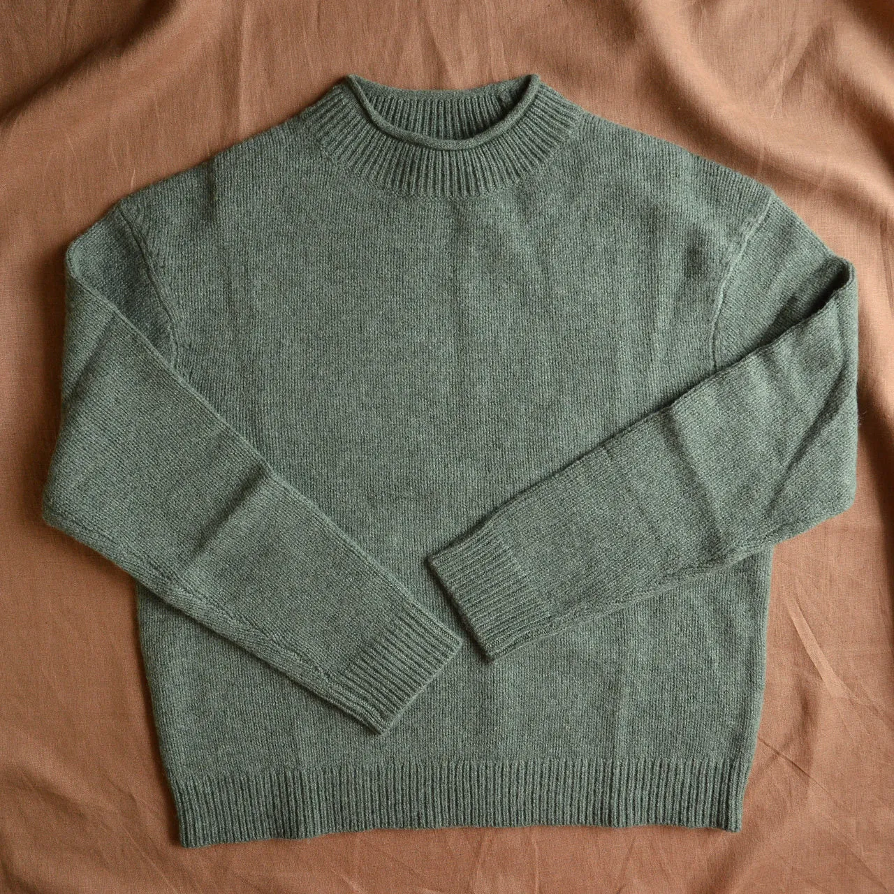 Women's Lambswool Sweater - Moss Melange AW23 (S) *Last One!
