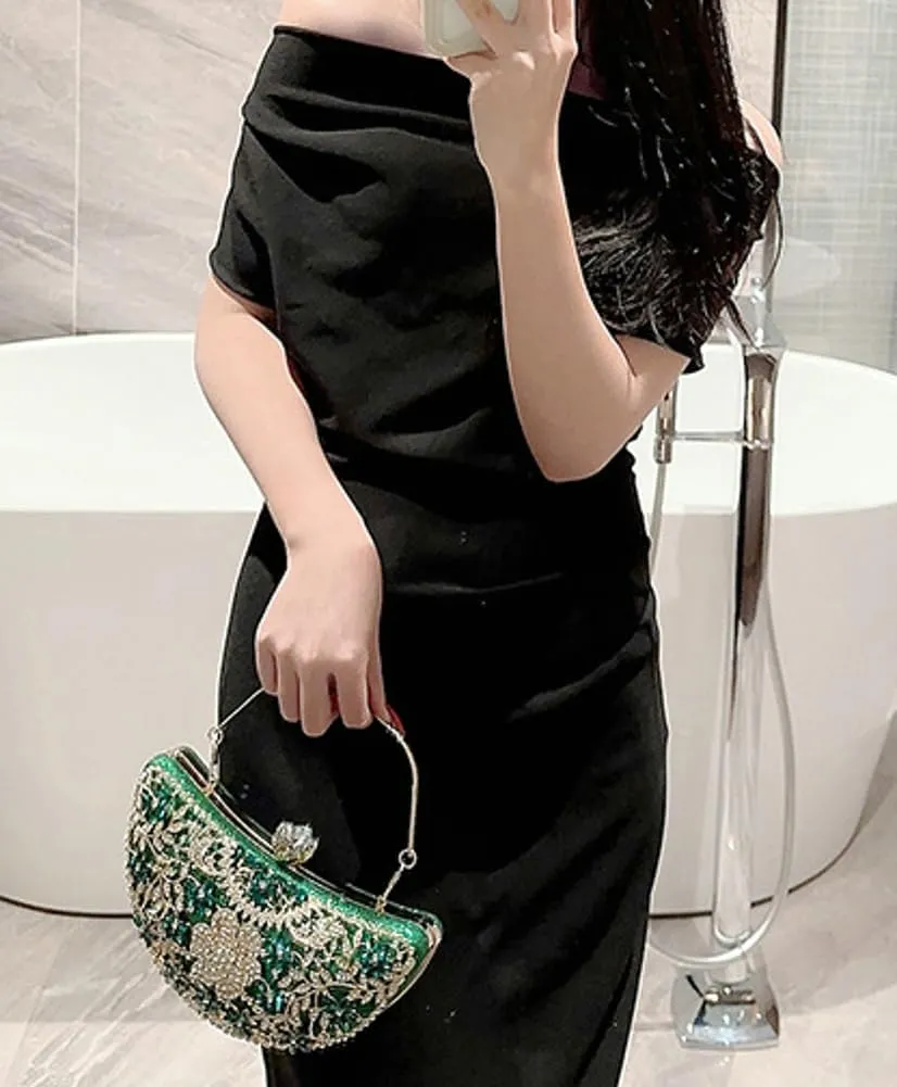 Womens Rhinestone Evening Clutch Chic Glitter Crossbody Purse with Chain Handbag Shoulder Bag for Wedding Party