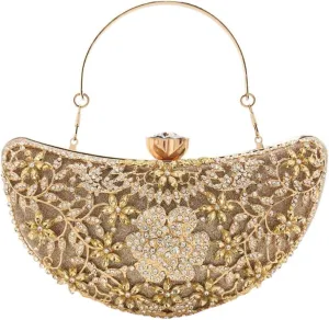 Womens Rhinestone Evening Clutch Chic Glitter Crossbody Purse with Chain Handbag Shoulder Bag for Wedding Party