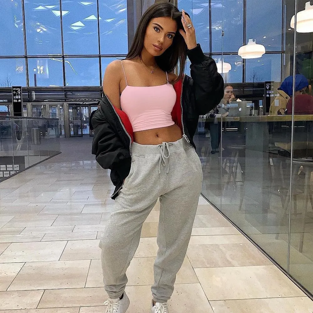 Women's Sexy Adjustable Spaghetti Strap Basic Cami Camisole Double Layer Tank Crop Tops