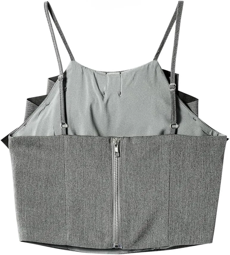 Women's Temperament Bow Sleeveless Camisole Sexy Backless Slim Short Suspendser Tops Female Clothing